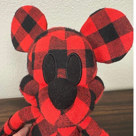 AE American Eagle Special Edition Black and Red Checkered Micky Mouse Plush - Picture 3 of 13